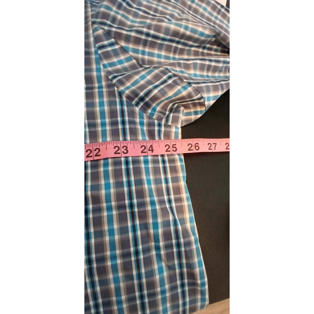 Duluth Trading Co Wrinklefighter MagnaReady Plaid Magnetic Shirt Mens L Blue - Picture 4 of 6